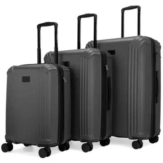 Badgley Mischka Evalyn 3pc Expandable Hardside Spinner Luggage Set - Gray image {11}