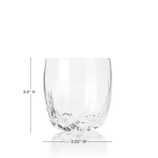 Viski Cactus Crystal Tumblers Set of 2, Lead-Free Premium Crystal Clear Glass, Stylish Lowball Cocktail Glasses, Cocktail Glass Gift Set, 11 oz image {9}