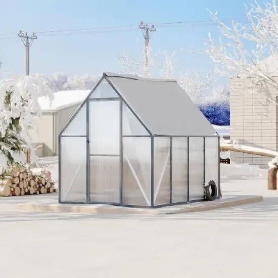 Aluminum-Framed Greenhouse, Heavy Duty Polycarbonate Greenhouse with Quick Setup Structure and Roof Vent, Enhanced Aluminum GreenhouseKit for Outdoor image {2}
