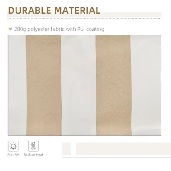 Anybear 12' x 10' Retractable Awning Patio Awnings, Sun Shade Shelter with Manual Crank Handle, for Deck, Balcony, Yard image {6}