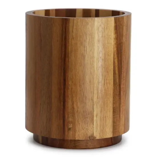 MegaChef Acacia Wood 360 Rotating Utensil Holder image {2}