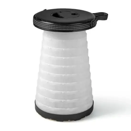 Racxily 3 Pieces Folding Camping Table Stool Set with 2 Retractable LED Stools image {7}