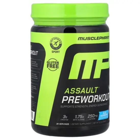 MusclePharm Assault&reg; Preworkout, Blue Raspberry , 12.1 oz (344 g) image {3}