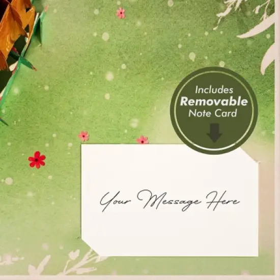 Paper Love 3D Christmas Reindeer Pop Up Christmas Card, 100% Recycled and Eco-Friendly, 8" x 6" Cover - With Note Tag image {6}