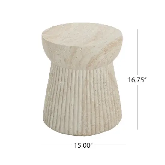 Christopher Knight Home Larrick Outdoor Concrete Side Table image {2}