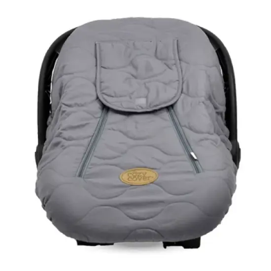 CozyBaby Cozy Cover Quilted Infant Car Seat Insulating Cover with Dual Zippers, Face Shield, and Elastic Edge for Travel During Winter Months, Gray image {2}