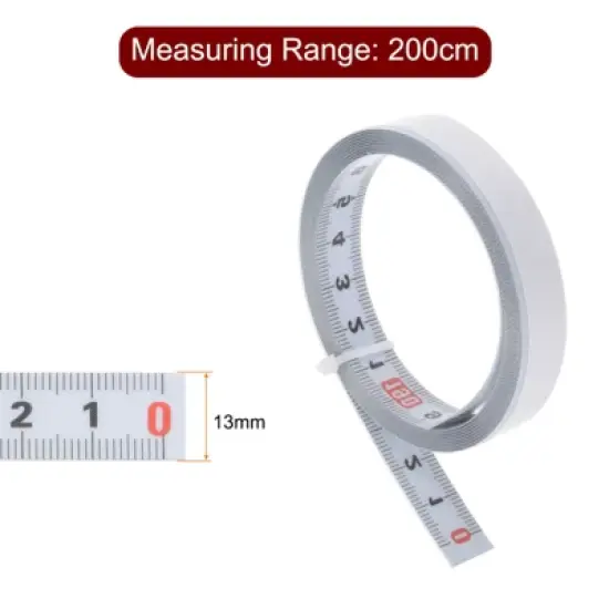 Unique Bargains Nylon-Coated Steel Metric Scale Right to Left Read Adhesive Tape Measure White image {1}