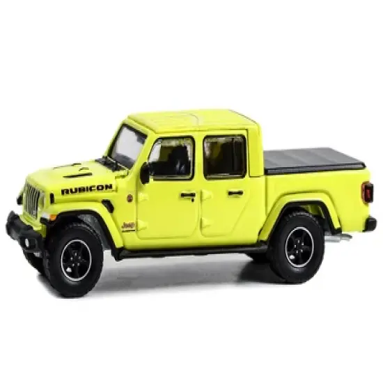 2023 Jeep Gladiator Pickup Truck High Velocity Yellow "Showroom Floor" Series 3 1/64 Diecast Model Car by Greenlight image {1}