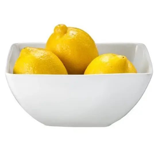 24oz Porcelain Square Bowl White - Threshold&trade;: Microwave & Dishwasher Safe, Traditional Solid Serving Bowl image {2}