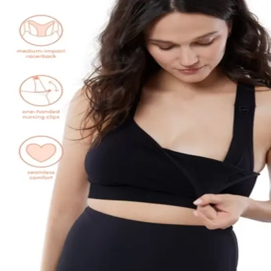 Ingrid & Isabel Maternity Seamless Nursing Sports Bra Bundle 2 Pack image {2}