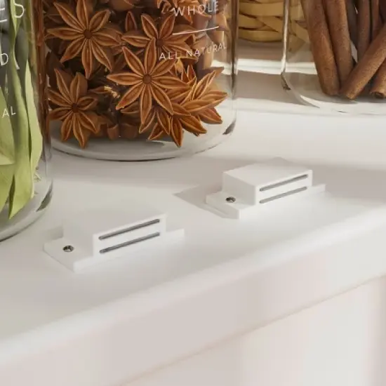 FUFU&GAGA Elegant White, Textured - Glass - Doored Pantry Cabinet with Scalloped Base & Rounded Legs for Kitchen, Dining & Living Spaces image {5}