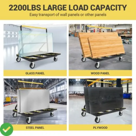 Foldable Dolly 2200 lbs Capacity with Rubber Swivel Casters Folding Drywall Panel Cart Heavy Duty image {5}
