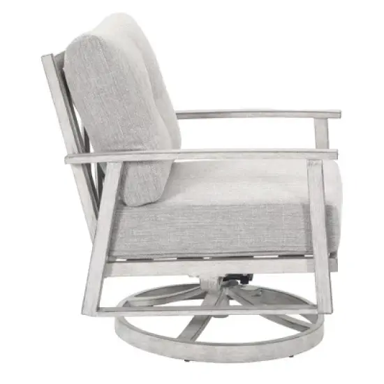 COWLOWN 2 Piece Outdoor Swivel Patio Chairs Set, Aluminum Frame Armchairs, All-Weather Conversation Chairs for Garden, Poolside, Lawn image {3}