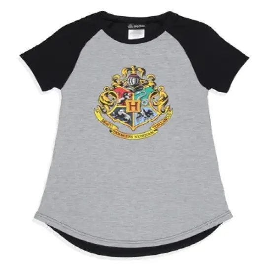 Harry Potter Girls' Wizarding World Hogwarts Crest Sleep Pajama Nightgown Grey image {6}
