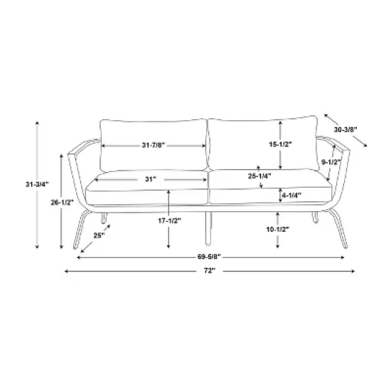 Ashby Loveseat - Gray/Black/Natural - Linon image {11}