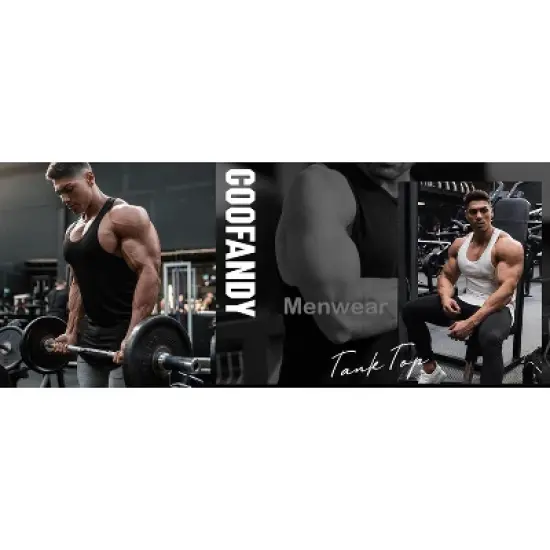 COOFANDY Men's 3 Pack Quick Dry Workout Tank Top Gym Muscle Tee Fitness Bodybuilding Sleeveless T Shirt S-XXXL image {5}