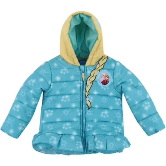 Disney Frozen Elsa Princess Anna Girls Winter Coat Puffer Jacket Little Kid image {4}