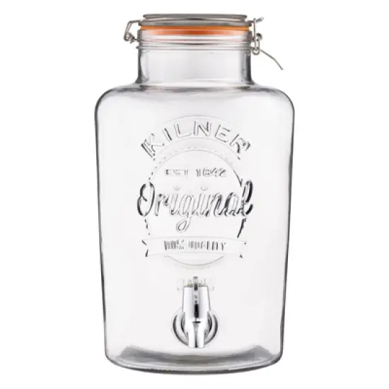 Kilner 2.1 Gallon Drink Dispenser, Large Glass Beverage Jar with Stainless Steel Tap image {4}