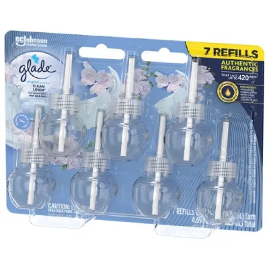 Glade PlugIns Scented Oil Air Freshener Refills - Clean Linen - 4.69oz/7pk image {5}