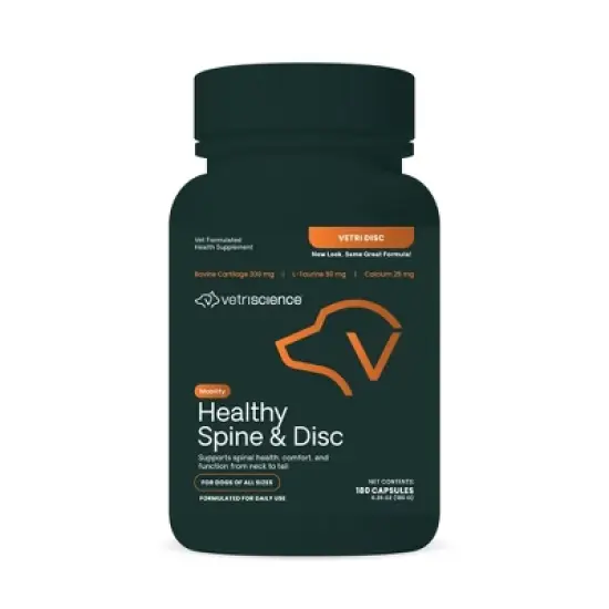 VetriScience Healthy Spine & Disc Capsule for Dogs, 180 Count Bottle image {3}