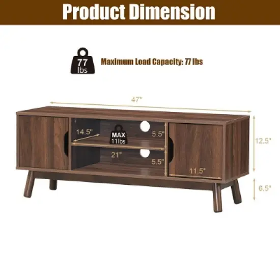 Costway 47" TV Stand Entertainment Media Center Console image {2}