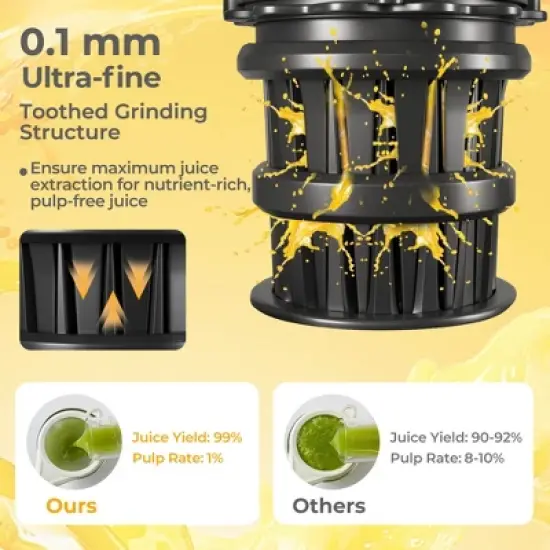 Costway Cold Press Juicer Machine Professional Slow Masticating Juicer with Reverse Button image {8}