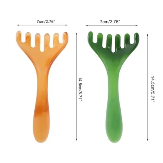 Unique Bargains Antler-shaped Head Massage Comb Green Brown 1 Pc image {1}