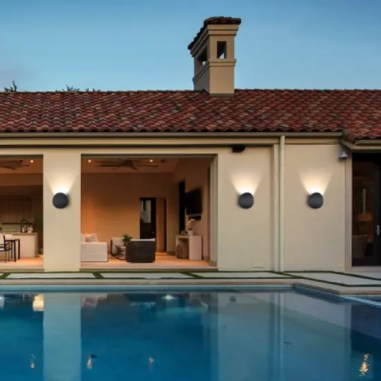 C Cattleya Modern Black Aluminum LED Outdoor Indoor Wall Lights (2-Pack) image {7}