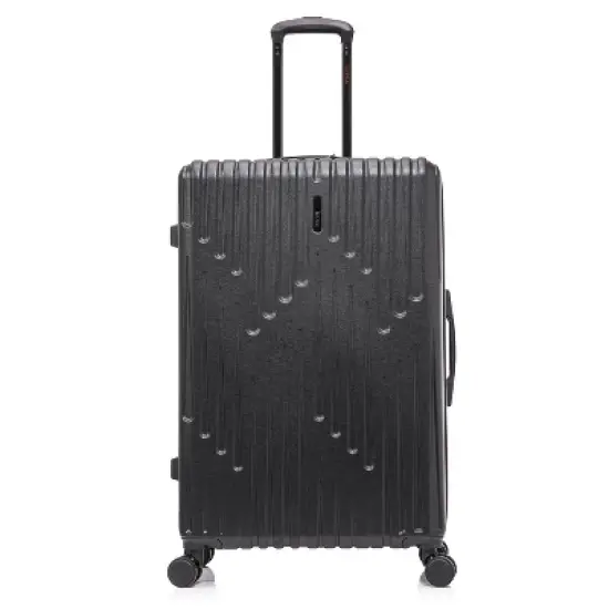 InUSA Drip Lightweight Hardside Large Checked Spinner Suitcase - Black image {16}