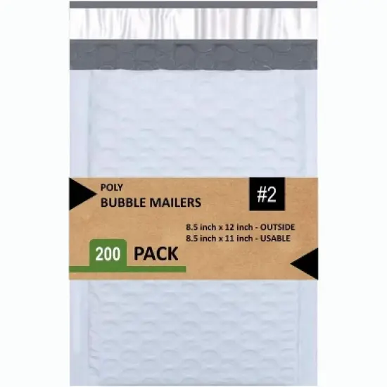 Link Size #2 8.5"x12" Poly Bubble Mailer Self-Sealing Waterproof Shipping Envelopes Pack Of 10/25/50/100/200 image {7}
