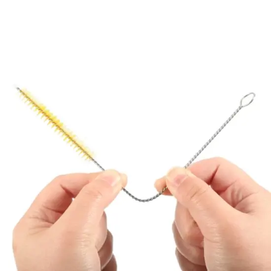 Unique Bargains Long Handle Wire Bristles Bottle Straw Cleaning Brushes 10 Pcs image {2}