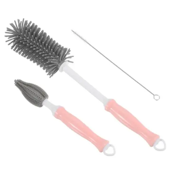 Unique Bargains Long Handle Silicone Water Bottle Cleaning Brush Kit image {6}