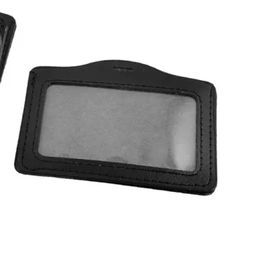 Unique Bargains Black Horizontal Name Badge ID Card Holders for Office Worker 10 Pcs image {4}
