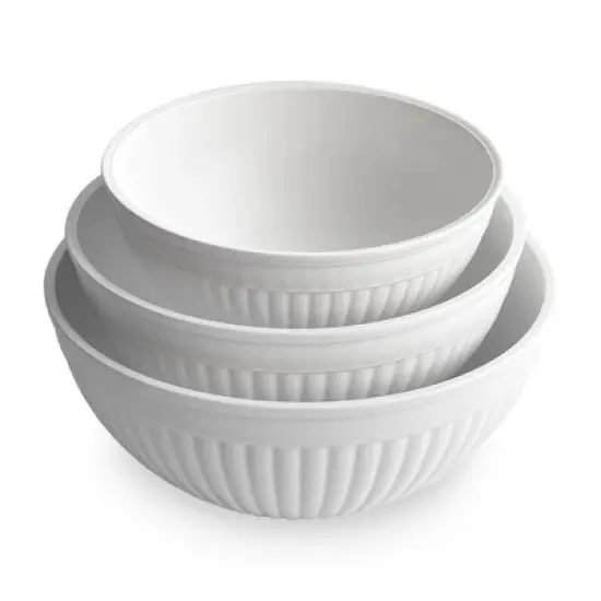 Nordic Ware 3 Piece Prep & Serve Mixing Bowl Set, White image {1}