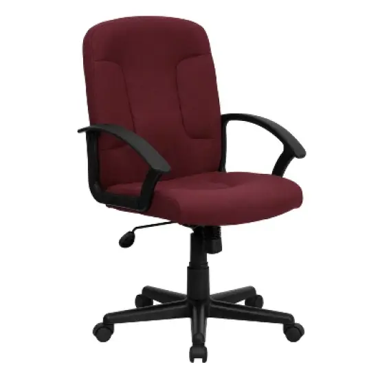 Emma and Oliver Mid-Back Fabric Executive Swivel Office Chair with Nylon Arms image {11}