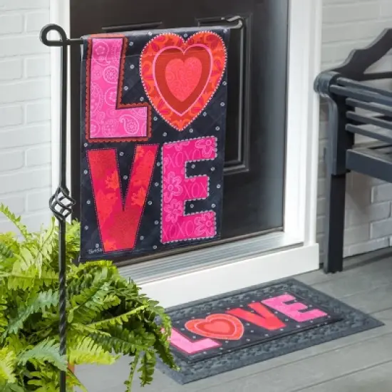 Evergreen Love Heart Garden Suede Flag 12.5 x 18 Inches Indoor Outdoor Decor image {2}