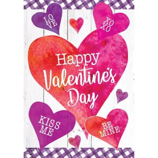 Briarwood Lane Garden Flag 12x18 For Outdoor Valentine's Watercolor Hearts For Valentine's Love Garden Flag Flags For Outside image {2}