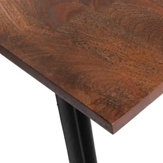 Pisgah Handcrafted Modern Industrial Mango Wood Dining Bench Country Brown/Black - Christopher Knight Home image {3}