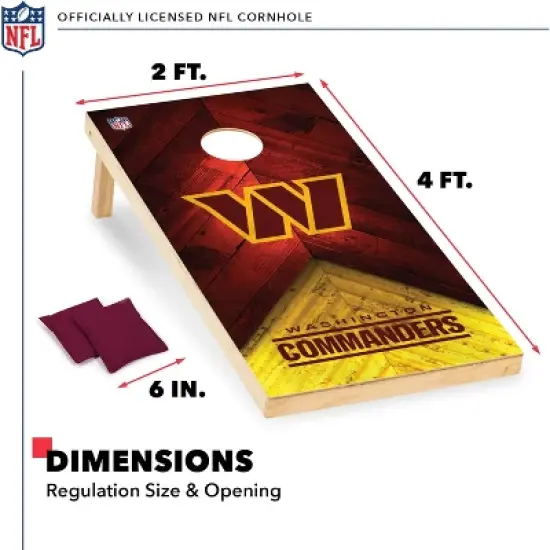 NFL Washington Commanders 2'x4' Wood Cornhole Set image {5}