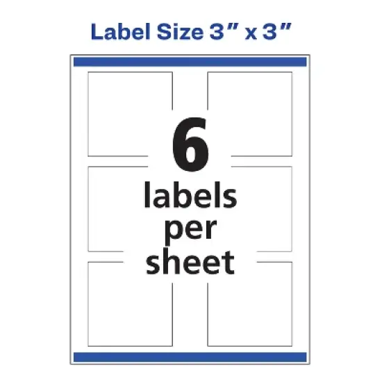 Avery Square Labels with Sure Feed, 3" x 3", 600 Glossy White Labels image {5}
