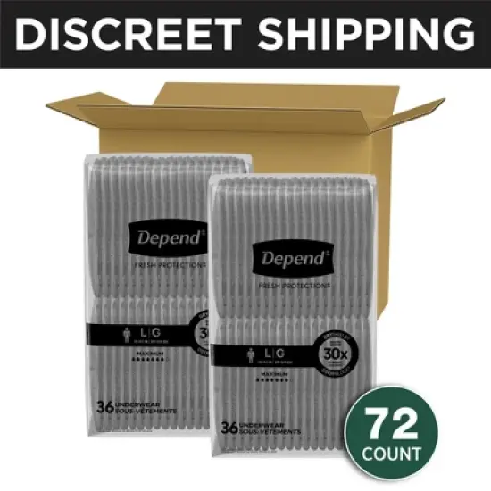 Depend Fresh Protection Adult Incontinence Disposable Underwear for Men - Maximum Absorbency - Gray image {15}