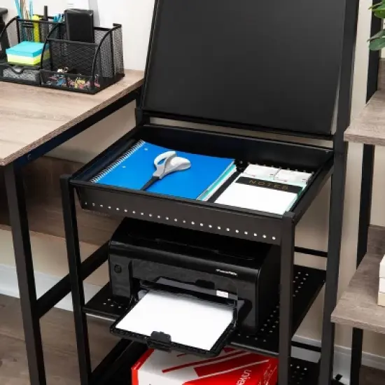 Mind Reader 3-Tier Cart with Covered Compartment Organizer Metal image {8}