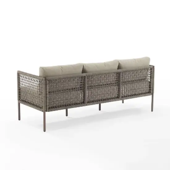 Cali Bay Outdoor Wicker Sofa - Taupe/Light Brown - Crosley image {8}