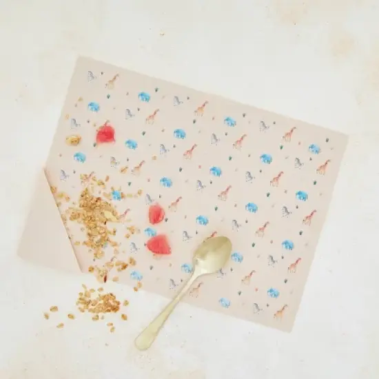 Austin Baby Collection Silicone Foldable Placemat - Safari Warm Cream image {2}