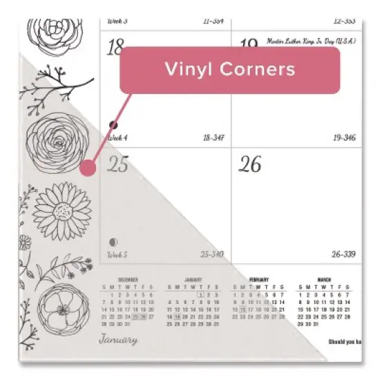 Monthly Desk Pad Calendar, Monthly Coloring Artwork, 22 x 17, Black Binding, Clear Corners, 12-Month (Jan to Dec): 2026 image {3}