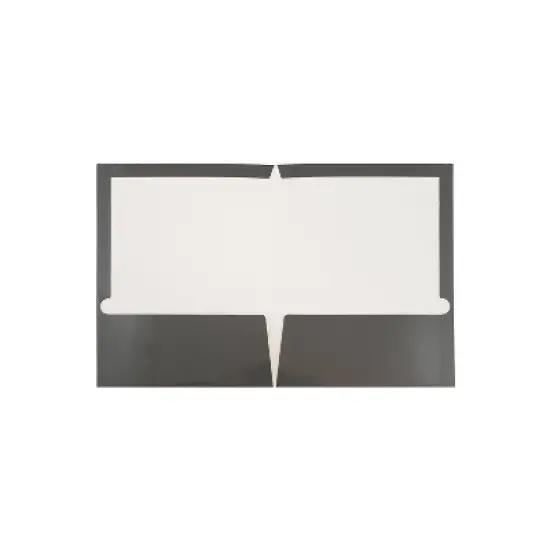 JAM Paper Laminated Two-Pocket Glossy Presentation Folders Grey 31225352A image {1}