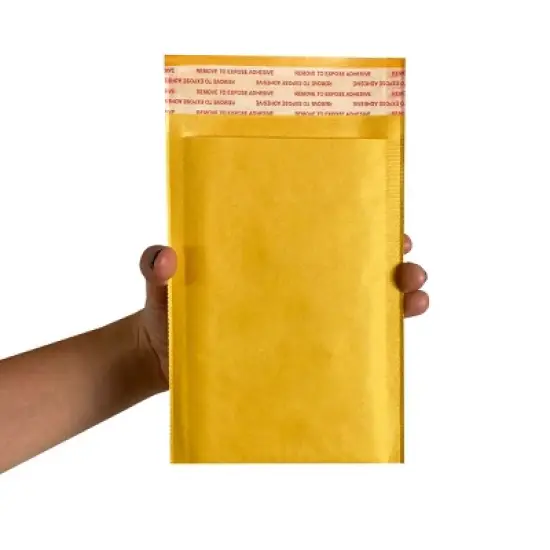 UOFFICE 25 Kraft Bubble Mailers 4x8" - #000 Self-Sealing Padded Envelopes Bags image {4}