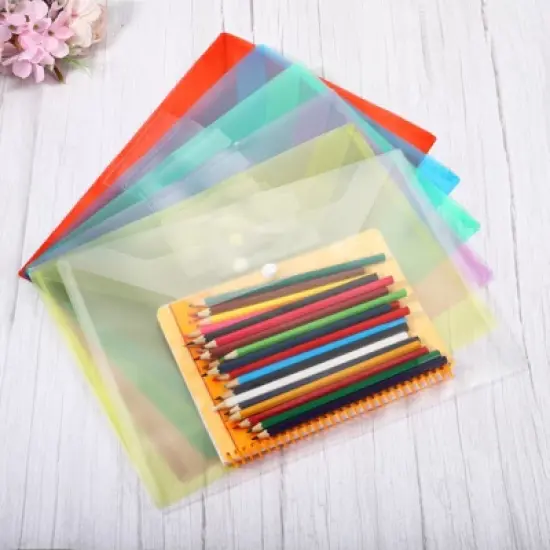 Unique Bargains A4 Plastic File Folder Envelopes Folder with Snap Closure 20 Pcs image {5}