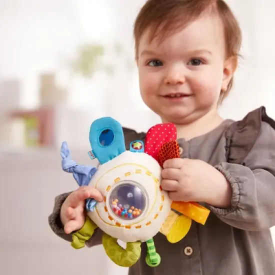 HABA Teether Cuddly Rainbow Round - Soft Activity Toy with Rattling & Teething Elements image {7}