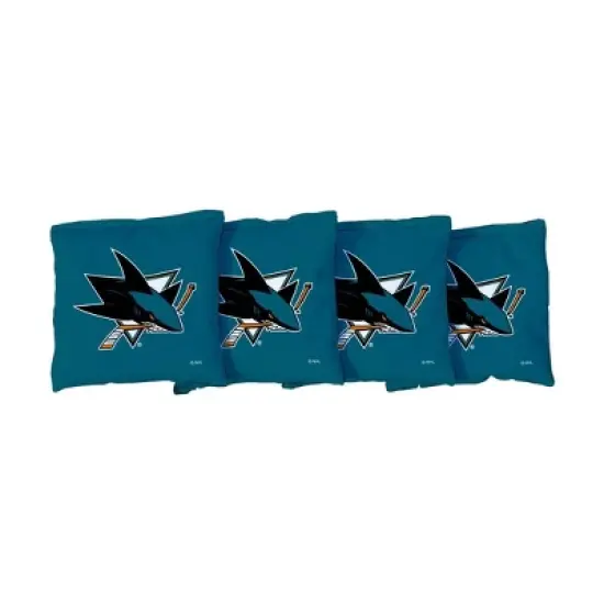 NHL San Jose Sharks Corn-Filled Cornhole Bags Teal - 4pk image {1}